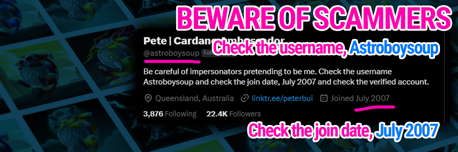 Pete | Beware of Scammers Profile Banner