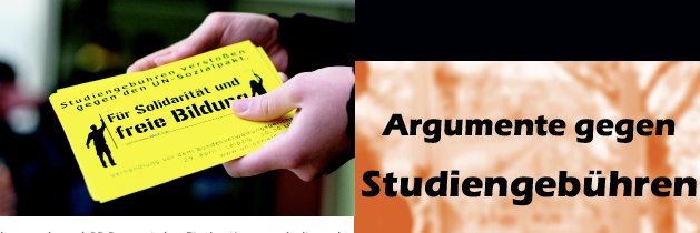 ABS gegen Bildungs- & Studiengebühren banner