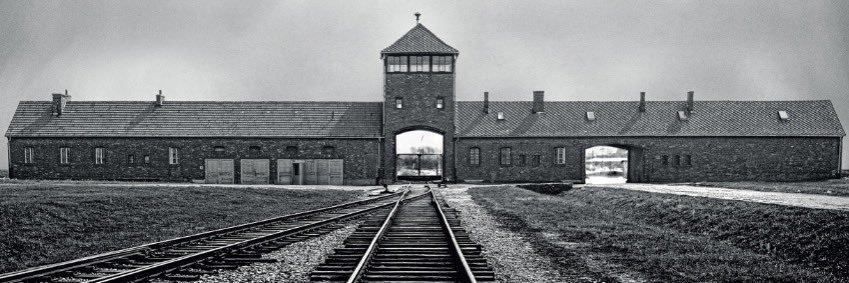 Auschwitz Exhibition's banner