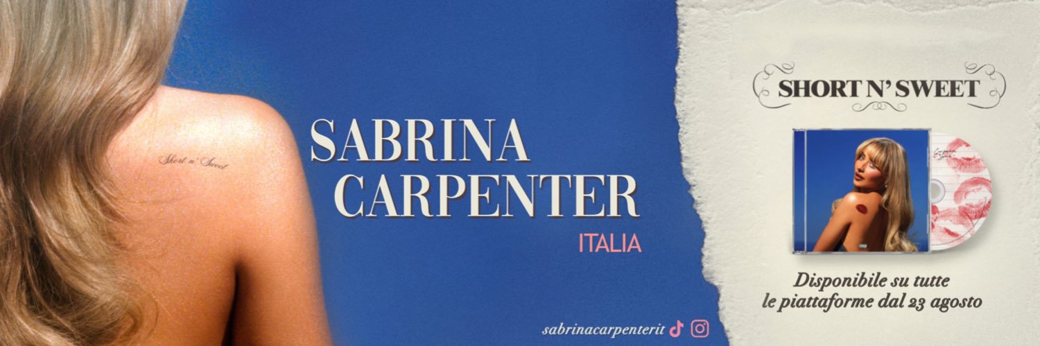 Sabrina Carpenter Italia's banner