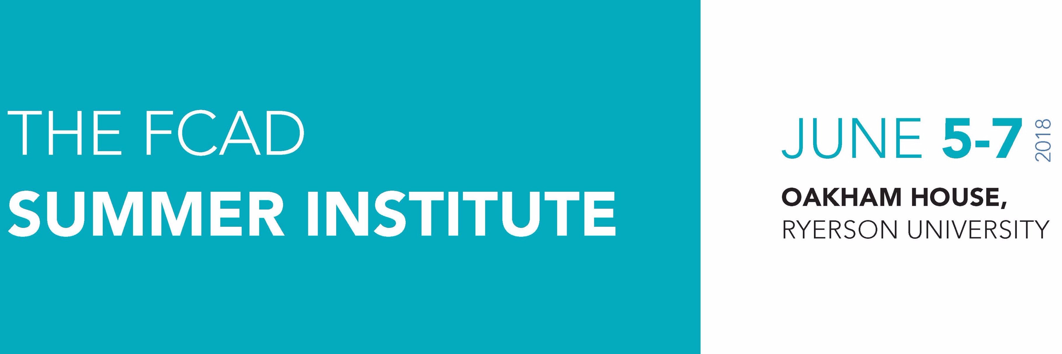 FCAD Summer Institute banner