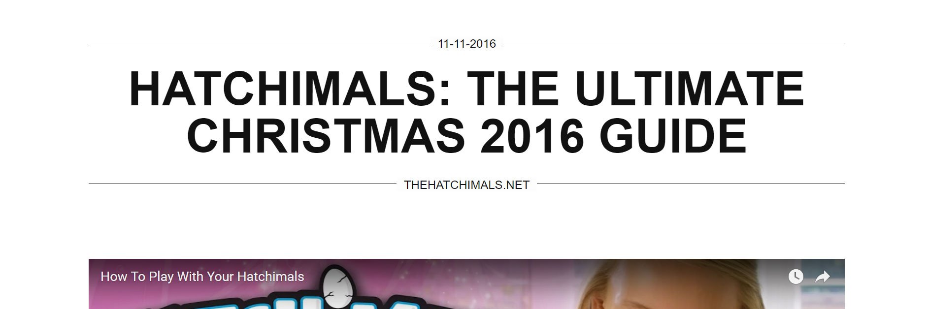 The Hatchimals banner