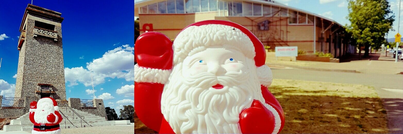 Plastic Santa banner