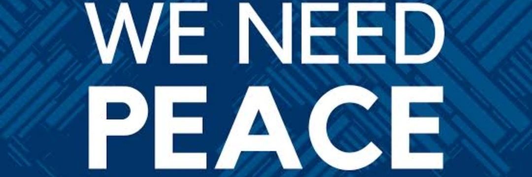WE NEED PEACE, STOP HATE's banner