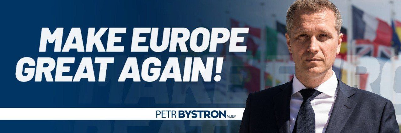 Petr Bystron's banner