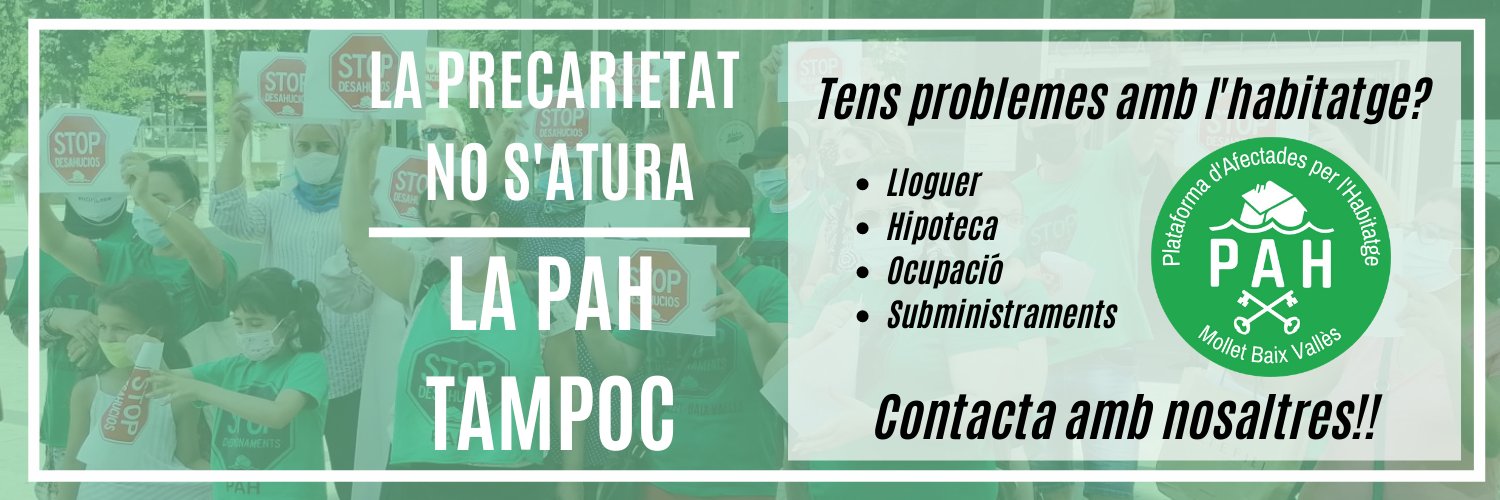 PAH Mollet BV-Plataforma Afectades per l'Habitatge banner
