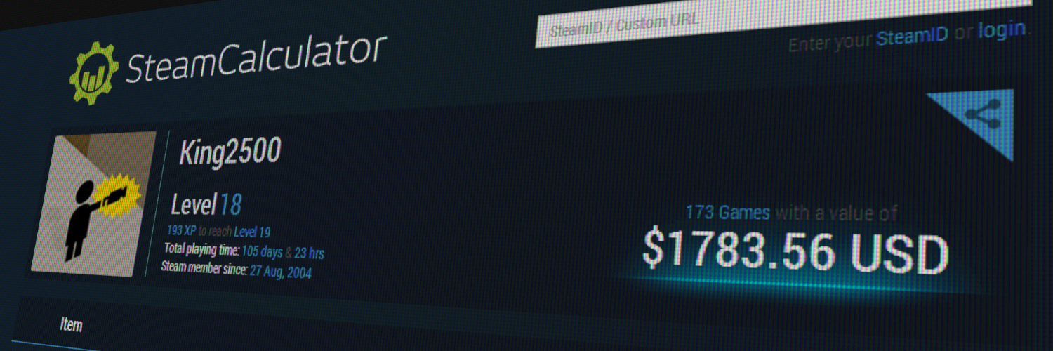 SteamCalculator banner