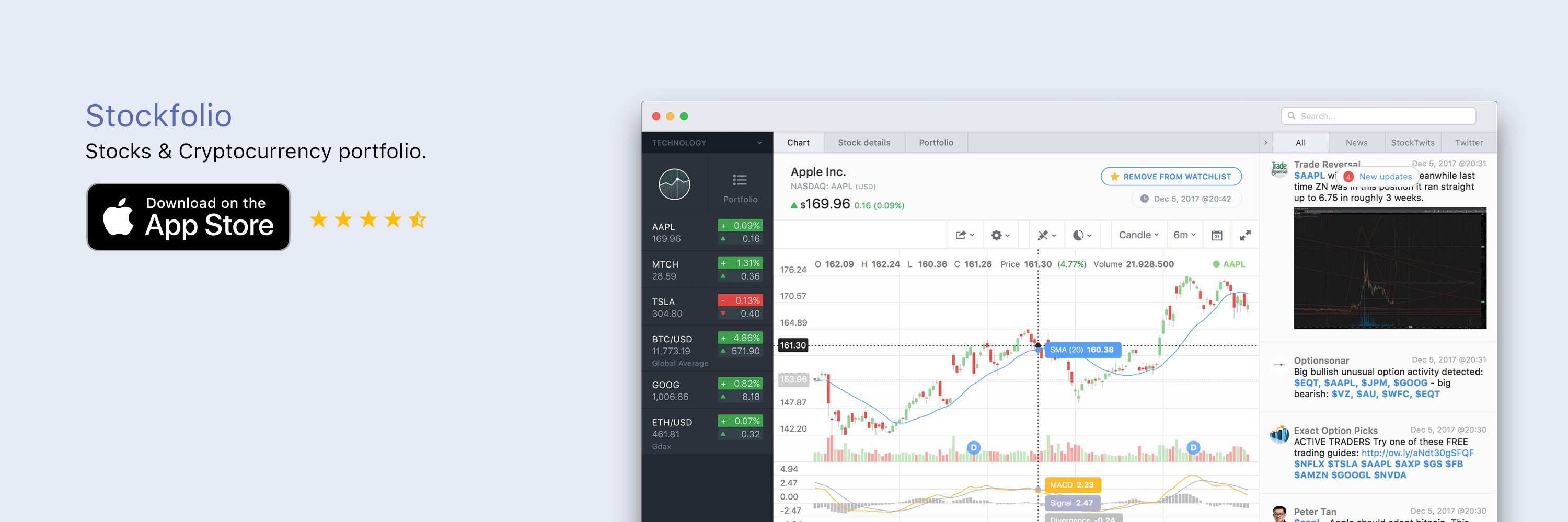 Stockfolio - Stock & Cryptocurrency Portfolio banner
