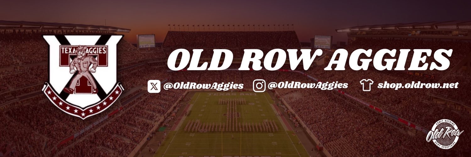 Old Row Texas A&M's banner