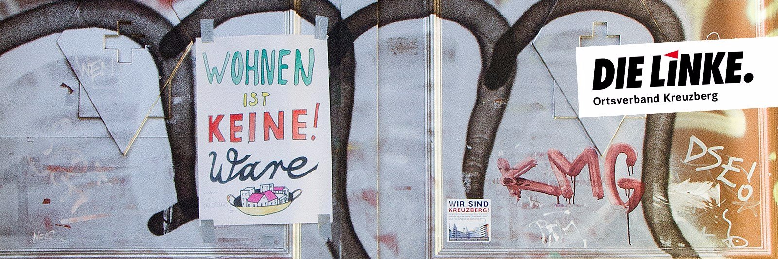 DIE LINKE. Kreuzberg's banner