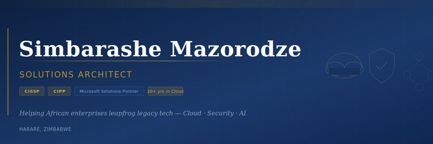 Simbarashe Mazorodze banner