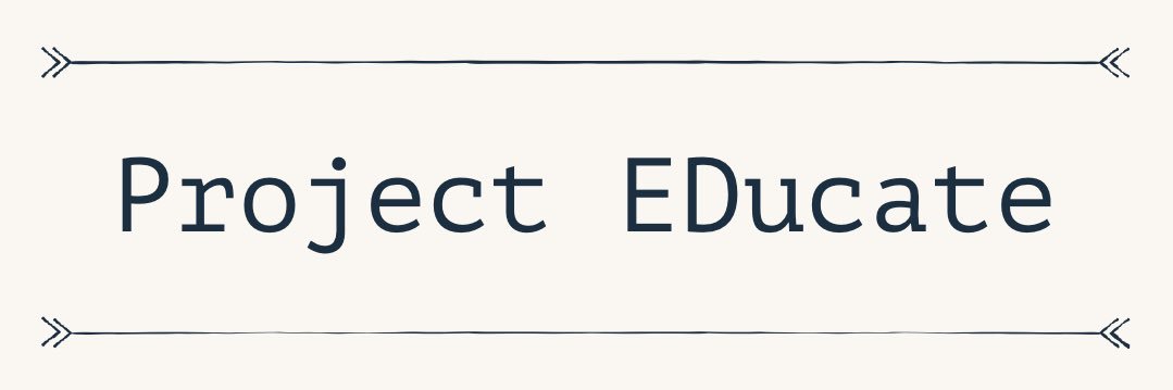 Project EDucate banner