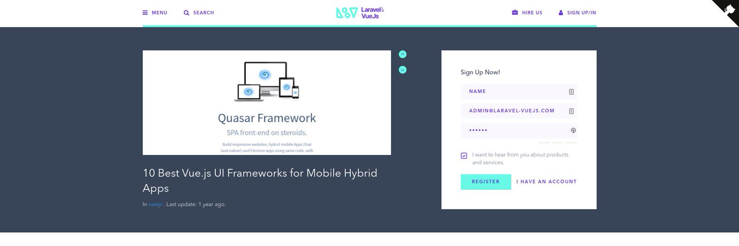 Laravel VueJs profile