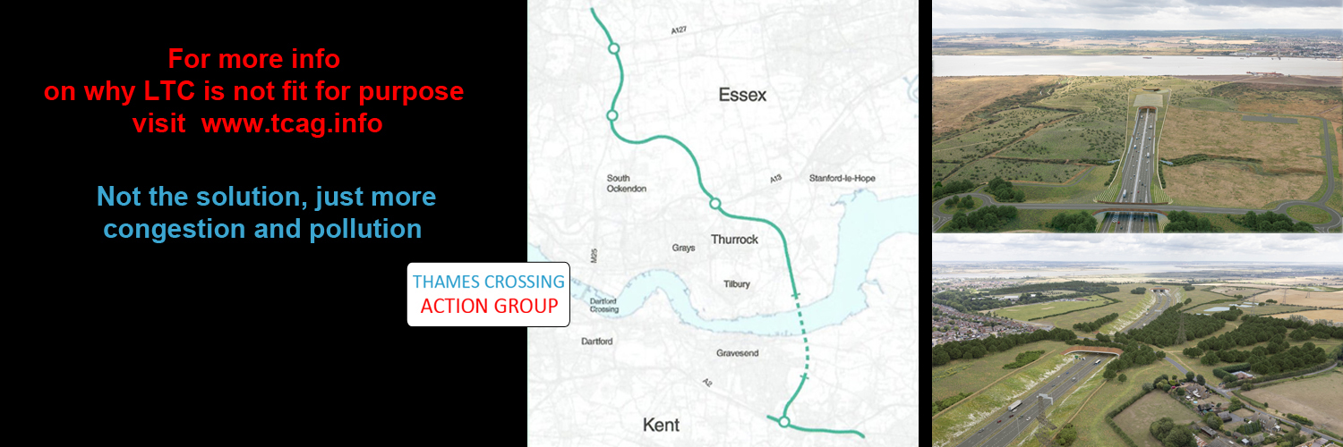 Thames Crossing Action Group's banner