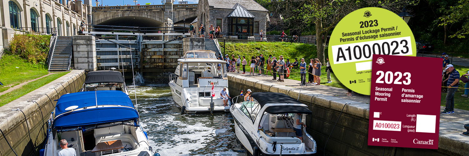 Rideau Canal Boat Info, Parks Canada banner