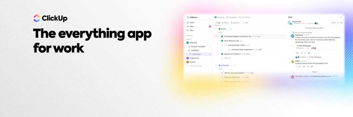 ClickUp's banner