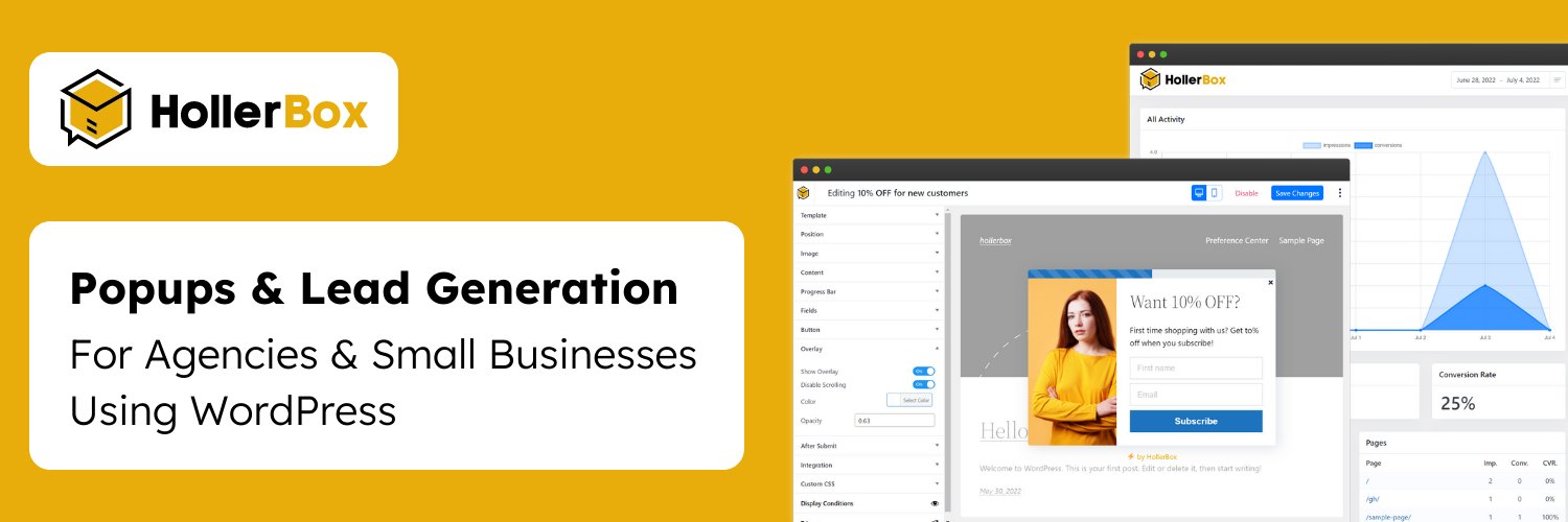 Hank from HollerBox | Popups For WordPress banner