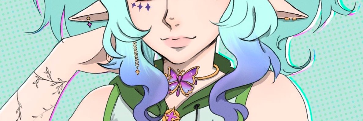 BluePyxie 🦋 ✨ Fae Vtuber banner