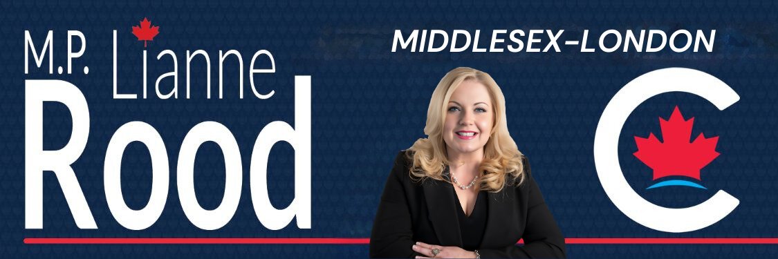 Lianne Rood, M.P. Middlesex-London's banner