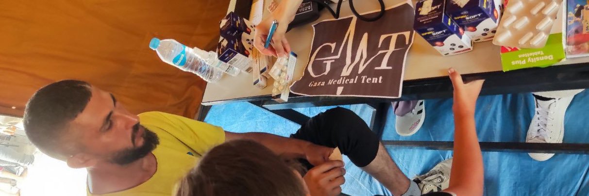 Gaza Medical tent Doctors banner