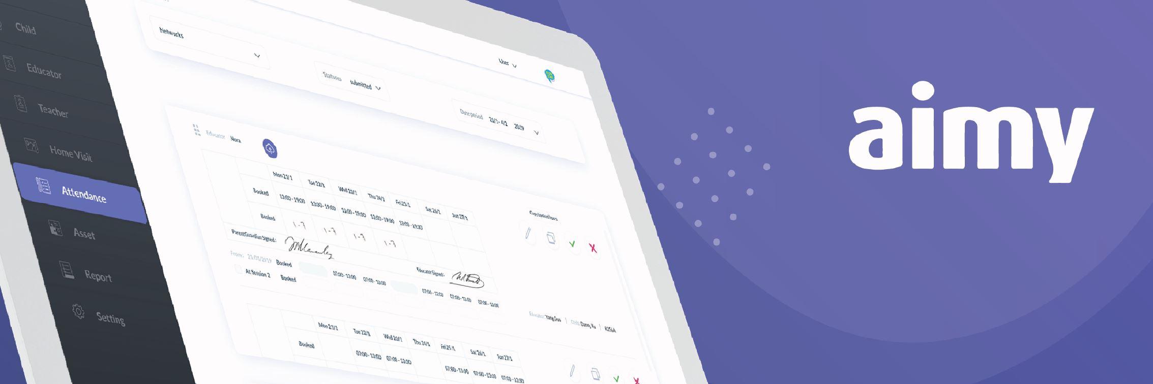 Aimy - Saas for modern academies. #web30 banner