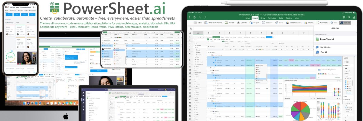 Power Sheet 🆓 Web5 No-Code＋ChatGPT AI App Builder banner