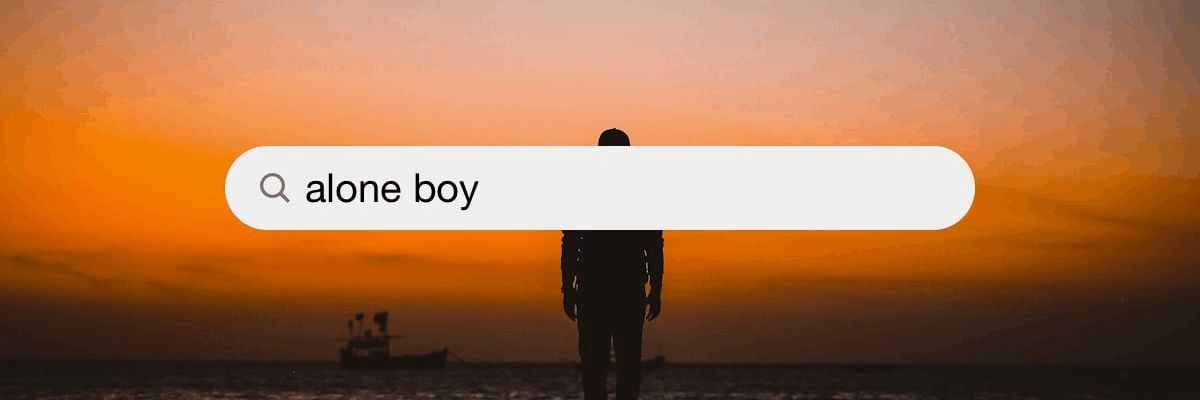 Alone boy banner