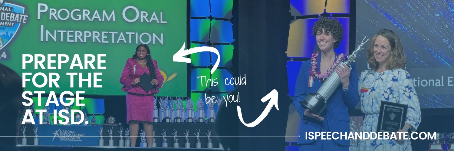 Institute for Speech and Debate banner