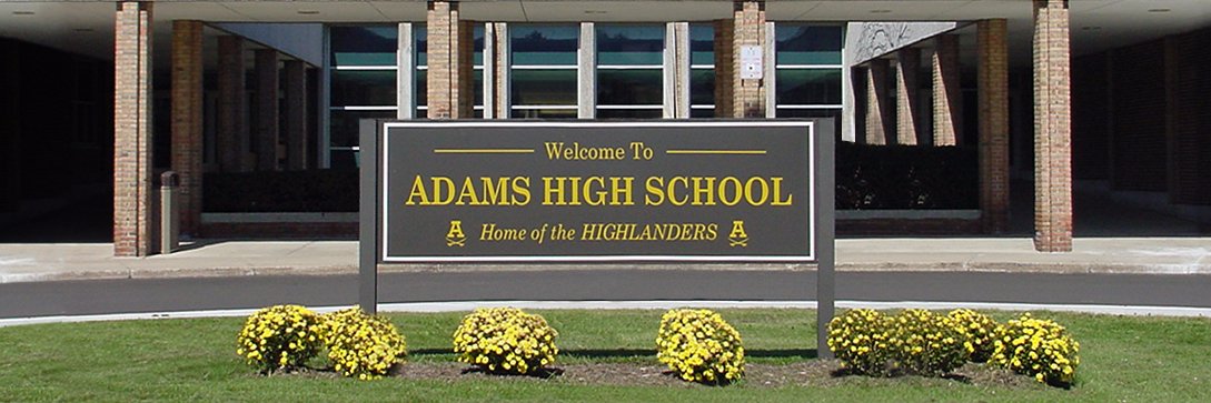 Adams High banner