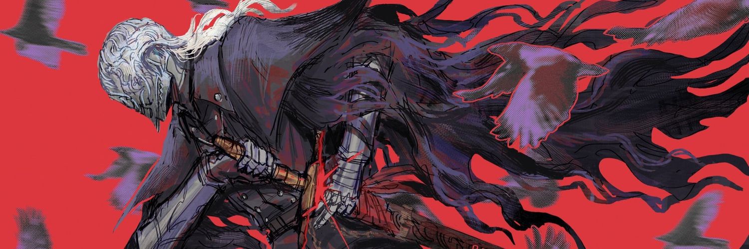 Sad and tired fox's banner