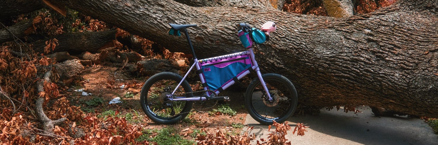Probably riding a bike banner
