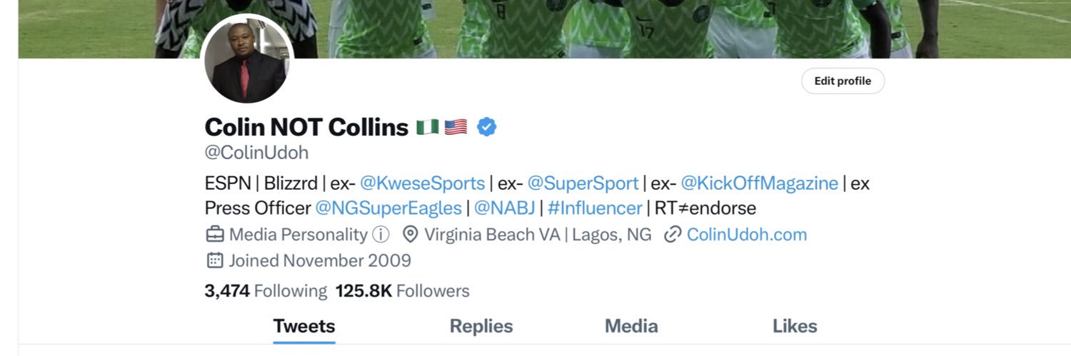 Colin NOT Collins's banner