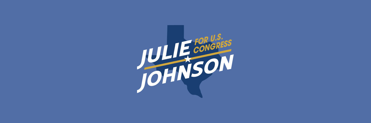 Julie Johnson for Congress's banner