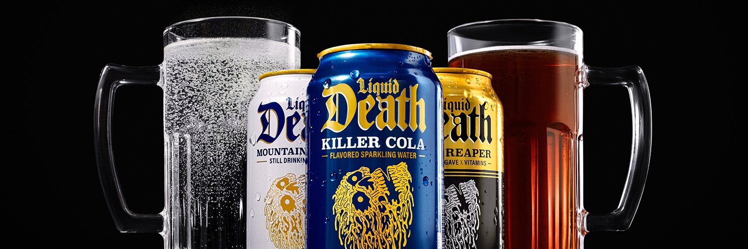 Liquid Death's banner