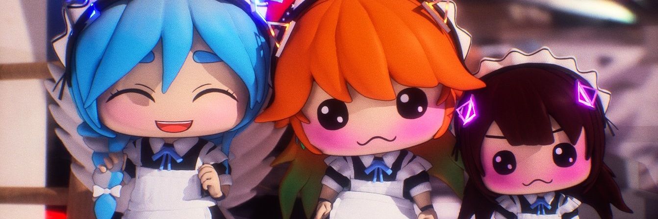 メイドさんカフェ☕ロボ子さん🤖ぺこらマミー🐰こぼ🐚キアラ🐥☕ banner