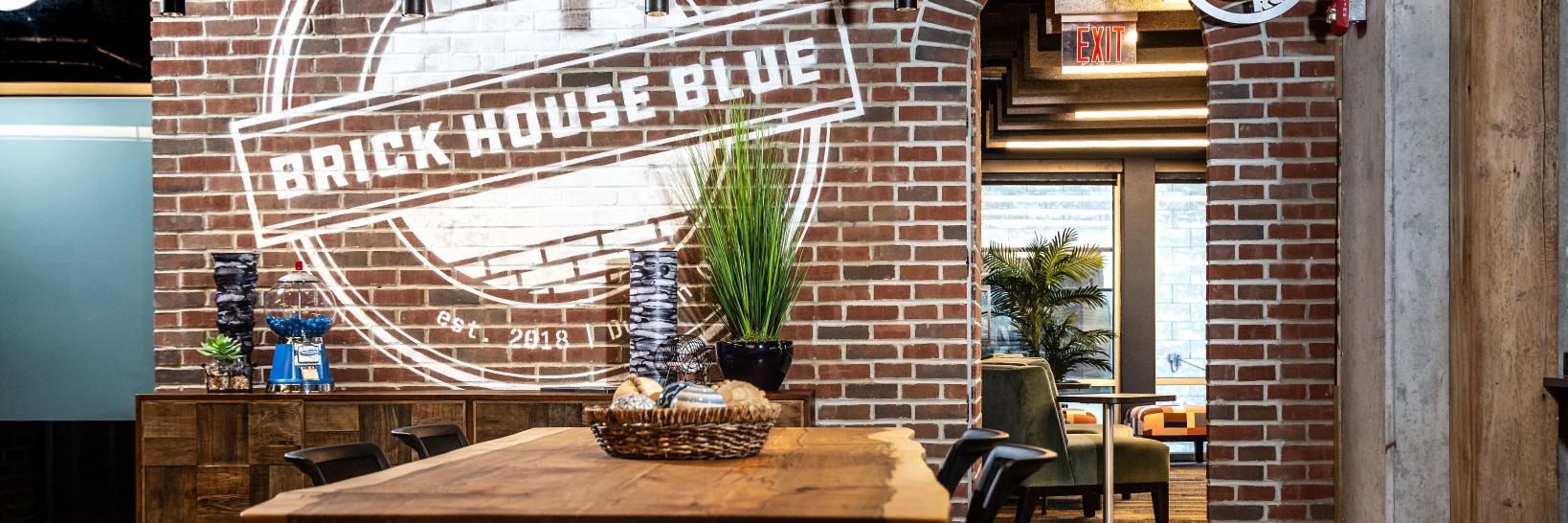 Brick House Blue banner