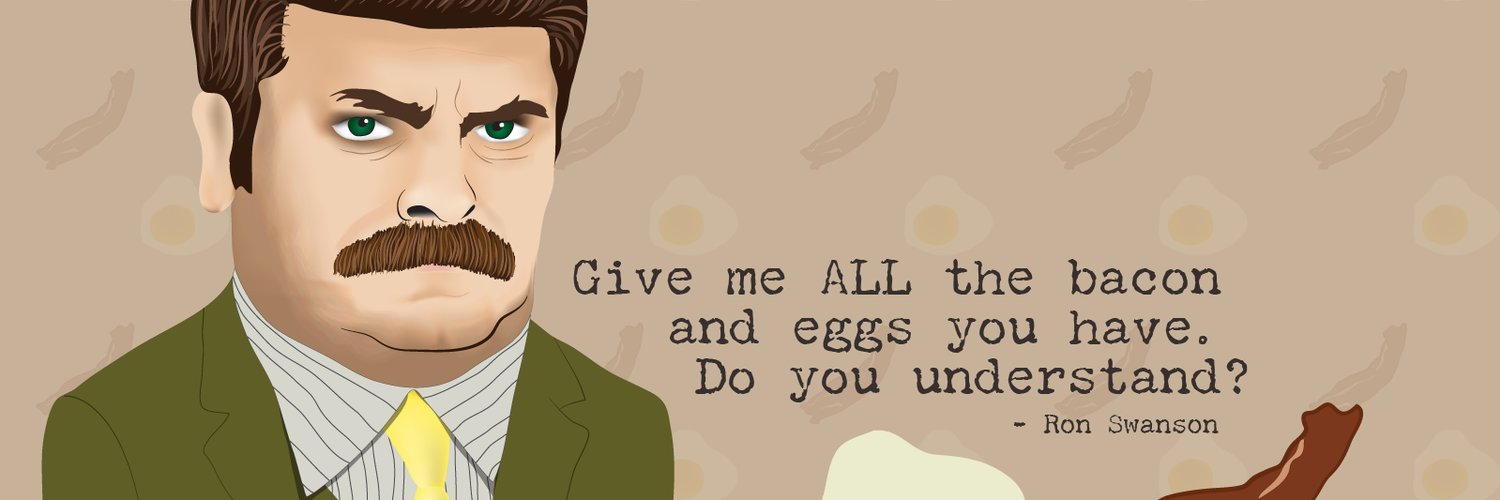 Ron Swanson💛🖤 Profile Banner