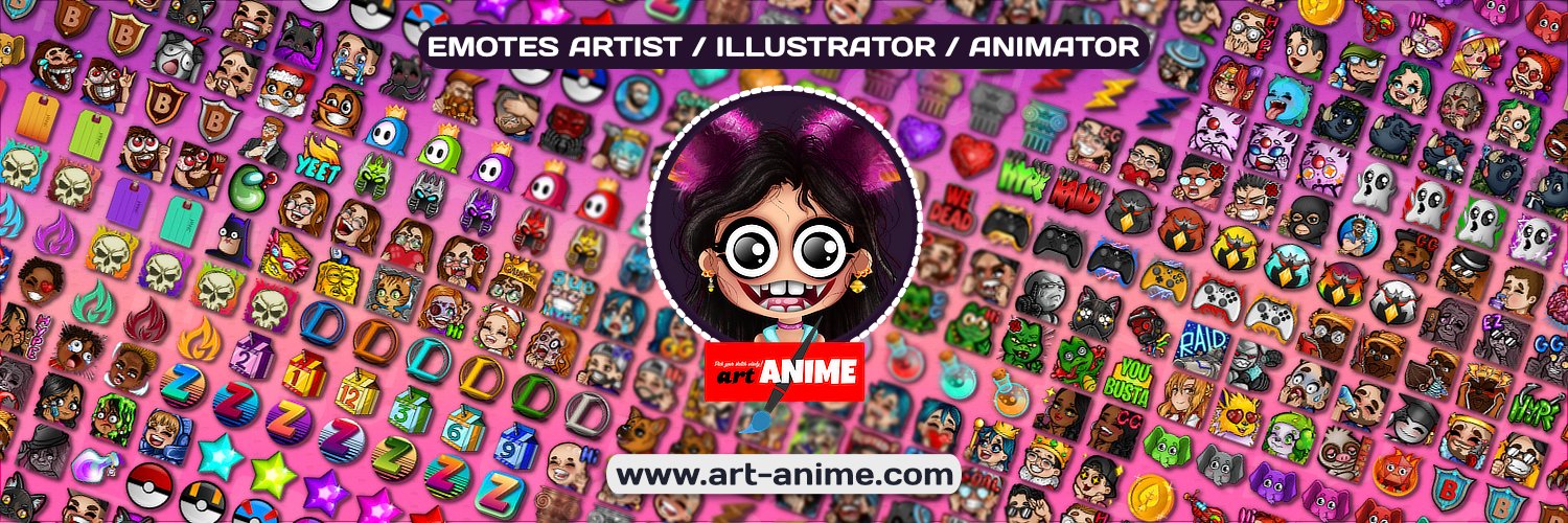 ArtANIME 🖌️🎨 Emote artist, illustrator, animator banner