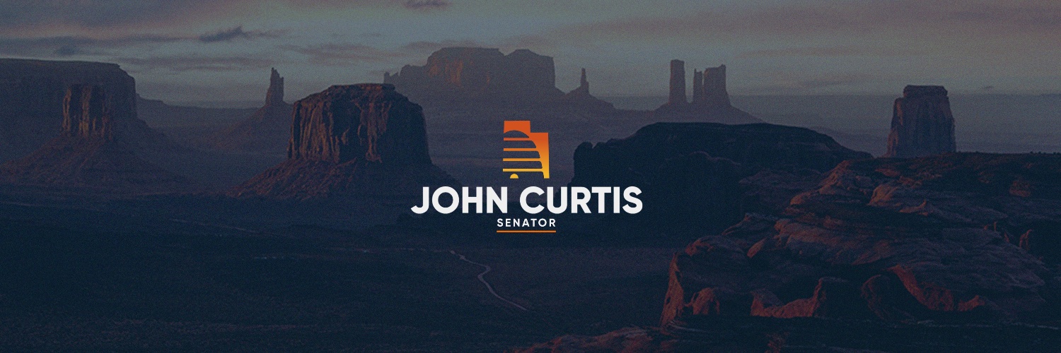 Senator John Curtis's banner