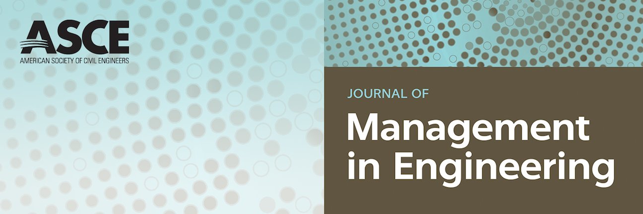 Journal of Management in Engineering (ASCE) banner