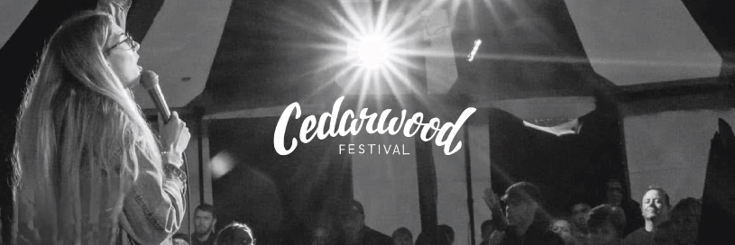 Cedarwood Festival's banner