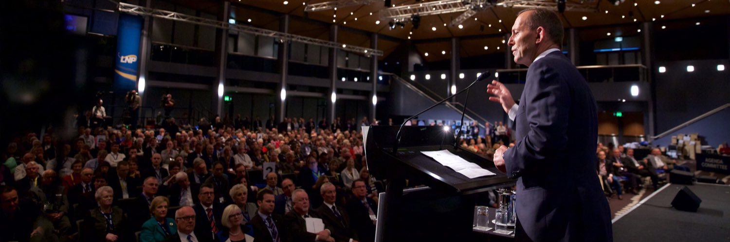 Tony Abbott's banner