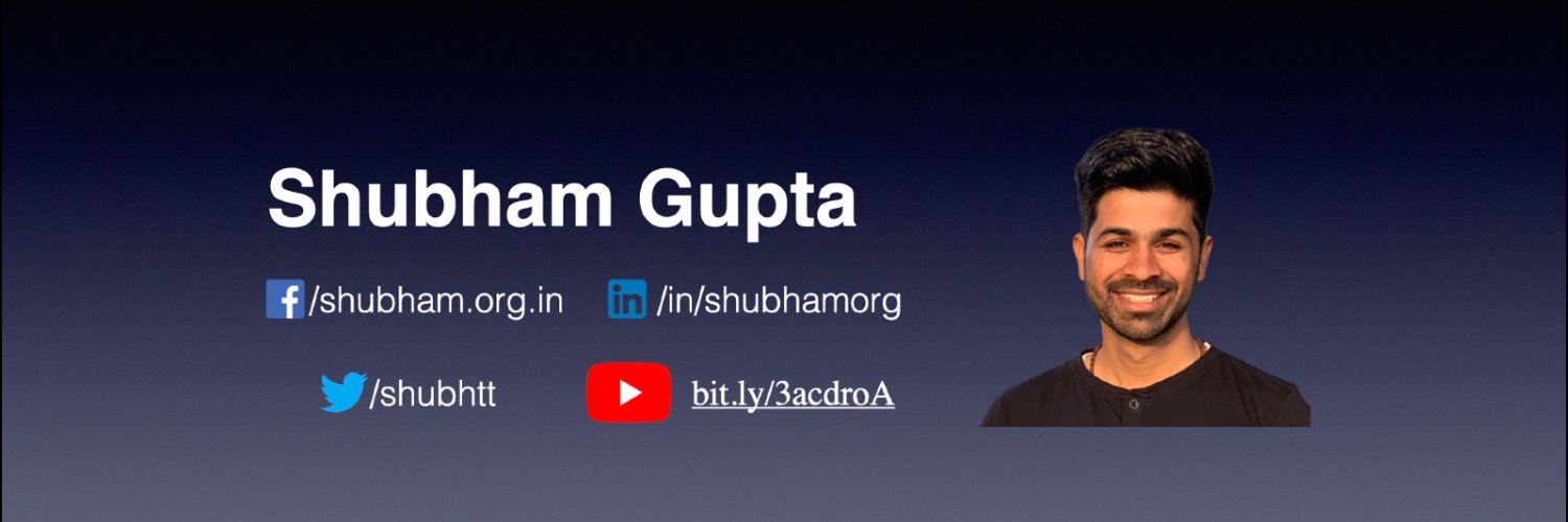 Shubhtt's profile banner image