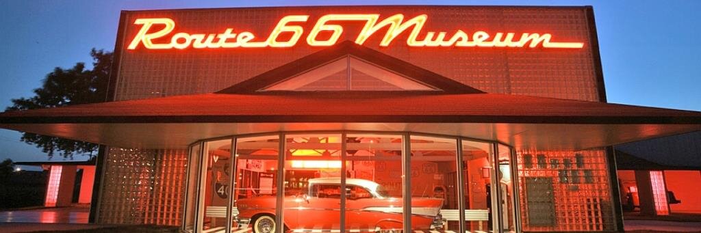Route 66 Museum banner