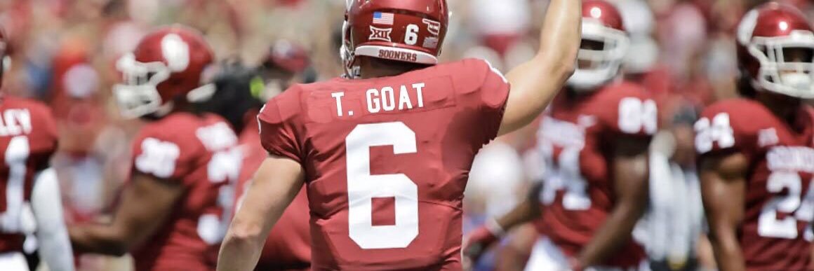 Baker Mayfield Statue banner