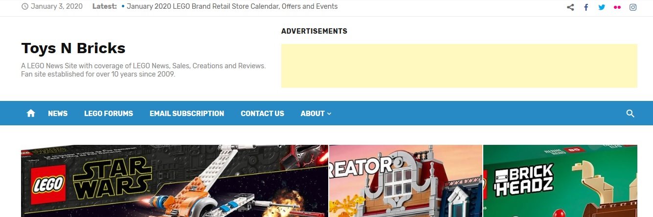 Toys N Bricks banner