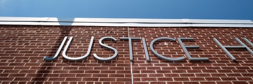 Justice High School banner