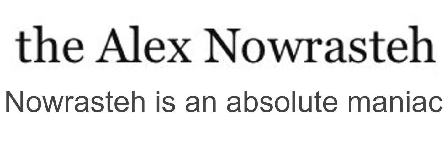The Alex Nowrasteh's banner