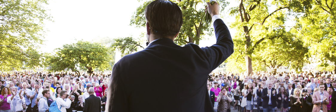 Jimmie Åkesson's banner