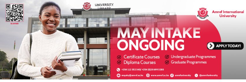 Amref International University (AMIU) banner